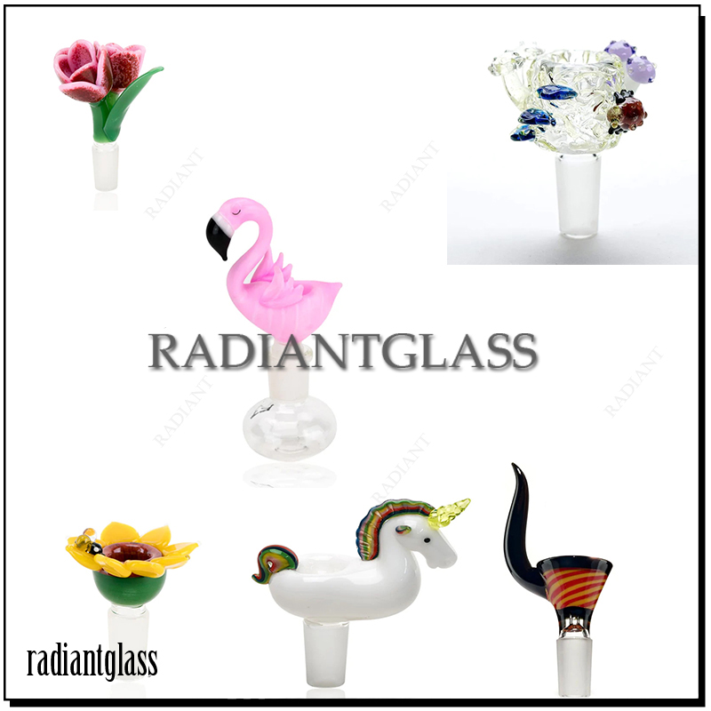 

hookahs cartoon glass bowl 14mm Smoking accessories Mix color Bong Bowls Male Piece For Water Pipe Dab Rig