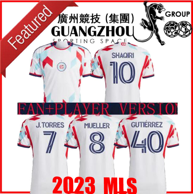 

2023 CHICAGO WHITE fire soccer jerseys away SHAQIRI 10 J.TORRES 7 MUELLER 8 GUTIERREZ 40 23 24 jersey football shirts top 2024 fan man player version, Black