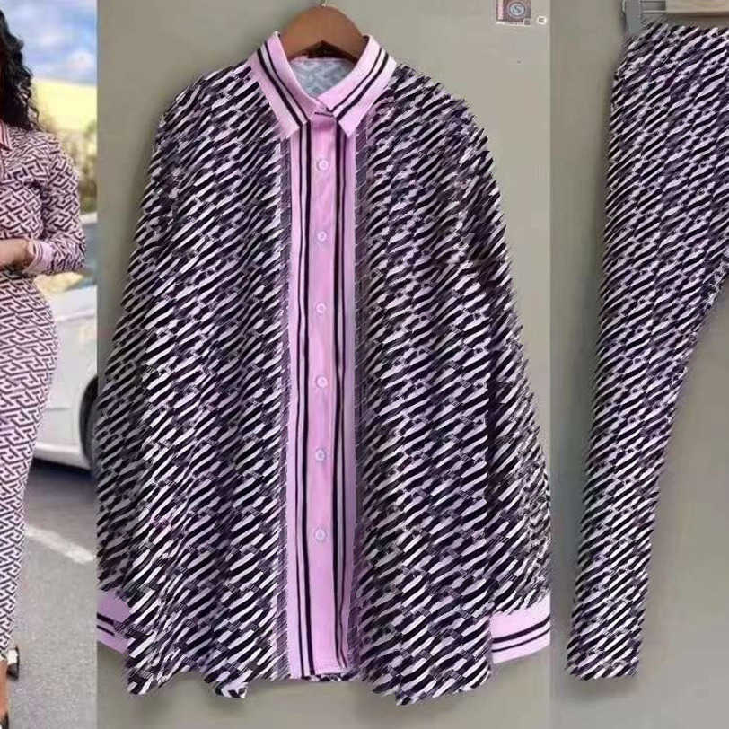 

23ss Designer brand shirt suit Popular Europe America fashion casual pants suit womens clothing, Violet