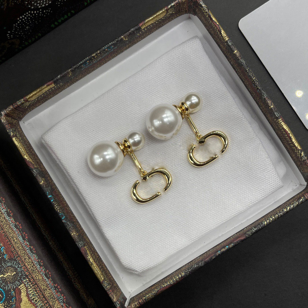 

Gold and pearl earrings new style inlaid round diamond marquise drill tassel pearl earrings light luxury s925 silver needle trend earrings wedding gifts