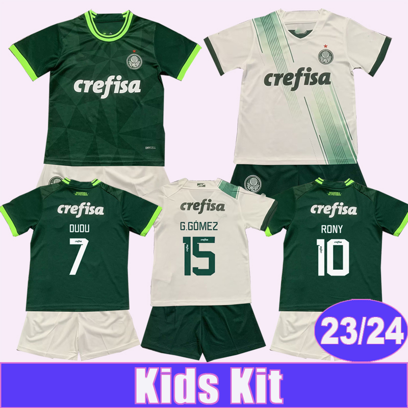 

23 24 Palmeiras Kids Kit BRENO LOPES R.VEIGA Soccer Jerseys DEYVERSON ATUESTA ZE RAFAEL G.VERON DANILO R.NAVARRO Home Away Child Football Shirts, Tz10940 23 24 home no socks