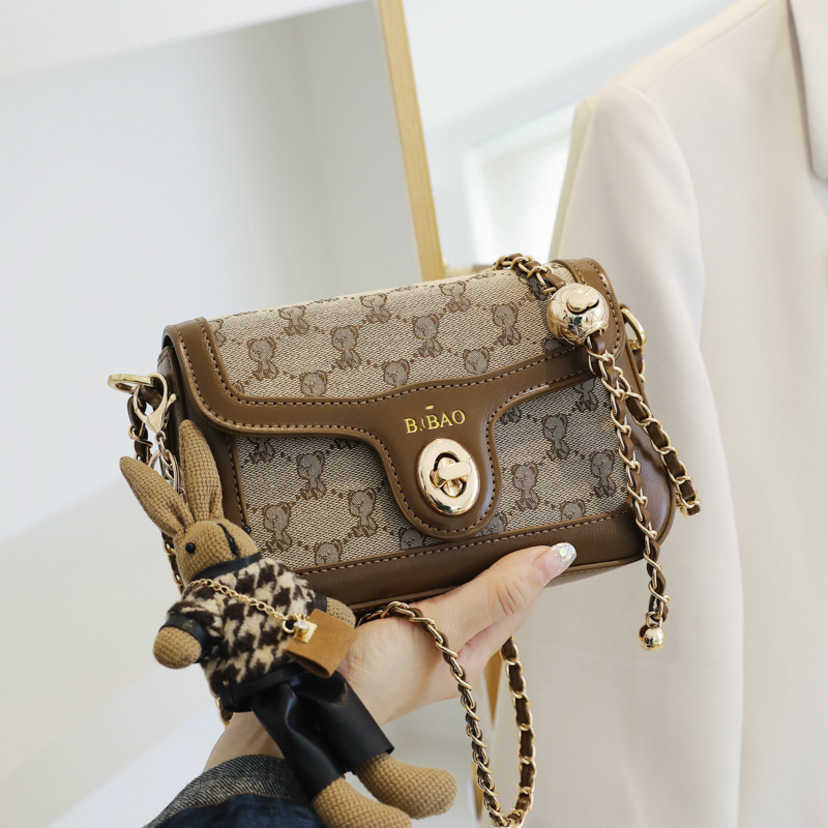 

Fashion Women's Bag 75%off Small design women's chain small square texture shoulder bag women Luxury Designer Handbags Bags Purse, Red