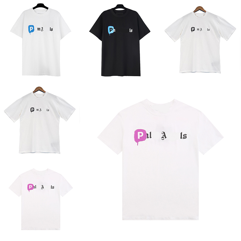 

Designer palms Mens t Shirts Women' angels tshirt P letter graffiti print pure cotton shirt lovers loose casual short sleeve t shirt Size /M/L/XL
