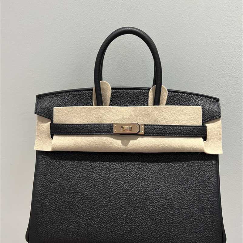

Designer Birkins Handbag Sewn Bag Togo Litchi Calf Leather Bk25cm zc, Nai cha se