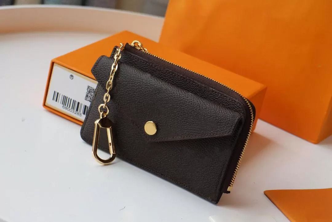 

Card Holder Women Leather RECTO VERSO Wallet Mini Zippy Organizer Wallet M69431 Coin Purse Belt Charm Key Pouch Pochette Accessoires With box