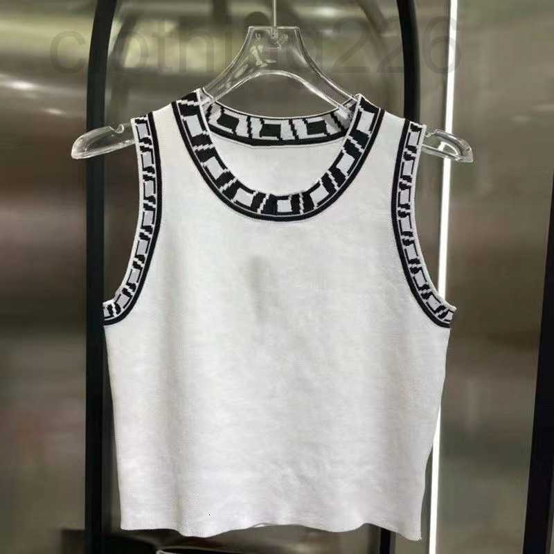 

designer Designer Women' Tanks Camis Fashion New Ice Silk Knitted Letter Jacquard Tank Top, White