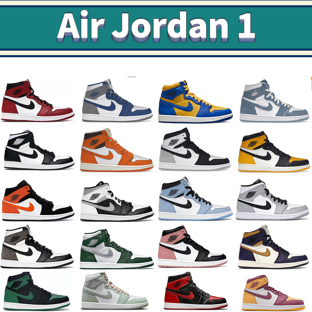 Nike Air Jordan 1s 1 Mens Basketball Shoes True Blue Lost and found bred Patent Starfish Hyper Royal Light Smoke Grey Dark Mocha OG Denim men Sne