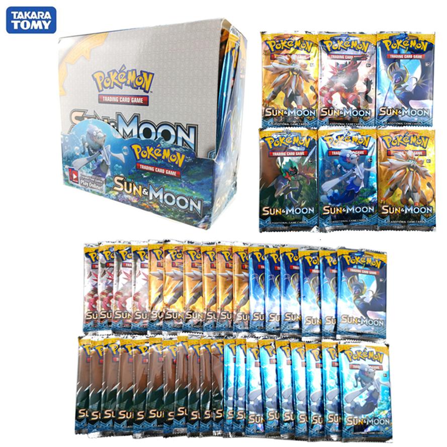 

Card Games 324pcs cards Booster box all seriesTCG Sun Moon Edition 36 Packs Per Box Cards Game Battle classeur carte Child Toy 2211252424