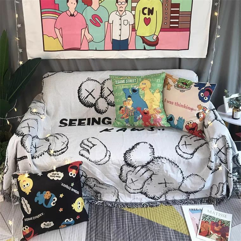 

designer blanket Sesame Street sofa towel cartoon lazy sofa cushion all-season cloth modern simple sofa cover