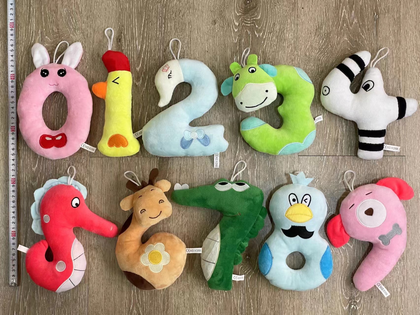 

Fashion Creative Baby Soft Number Shape Animal Plush Counting Toys for Kids Education, As pic