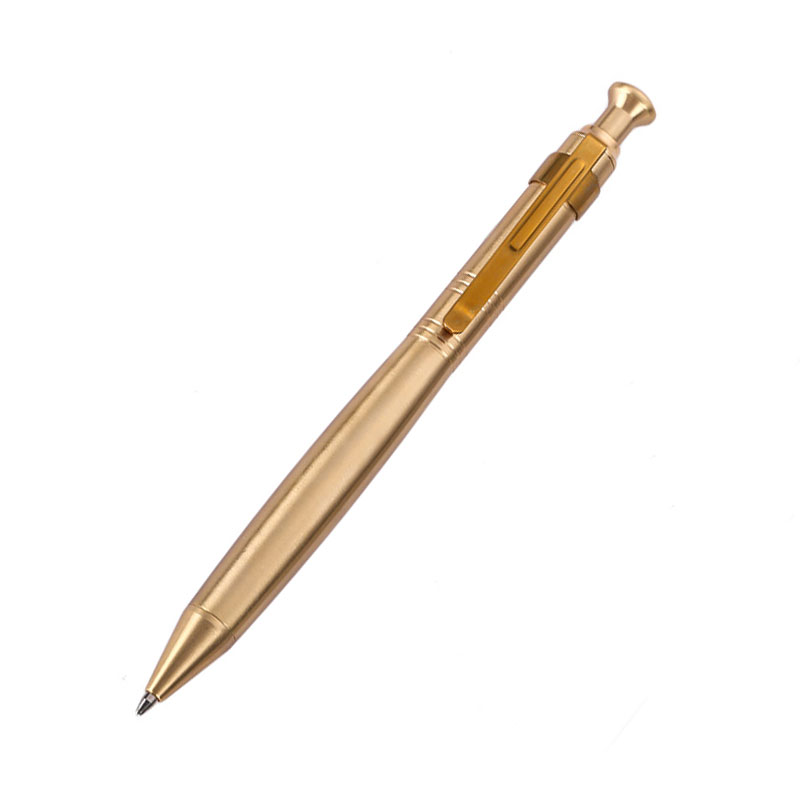 

Solid Brass Signature Pen Pocket Ball Pen Outdoor EDC Portable Tactical EDC Tool, Gold