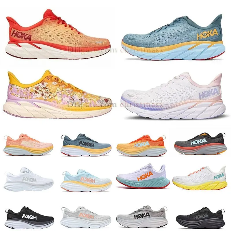 

WITH BOX designer Hoka One Ora Clifton 8 Running Shoes Designer Mens Womens Walking Sneaker Hokas Hike Light Blue Free People Golden Coast Floral Blac RHy, 5 (6)