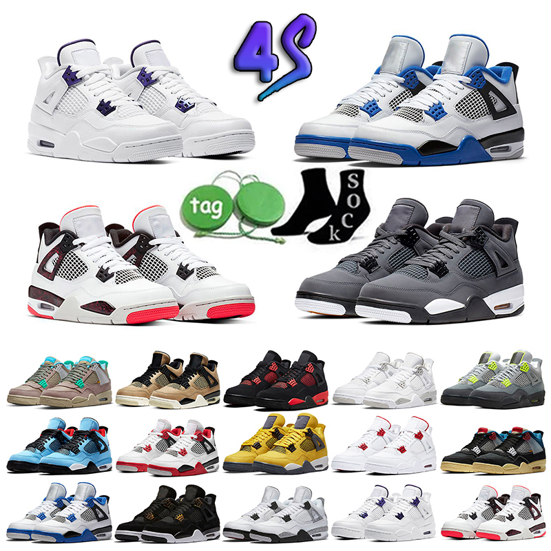 

4 4s IV Jumpman4 Retro Basketball Shoes Mens Jumpman Bred Red Thunder University Blue Off Men Women Sail White Cement Outdoor JORDON, 25