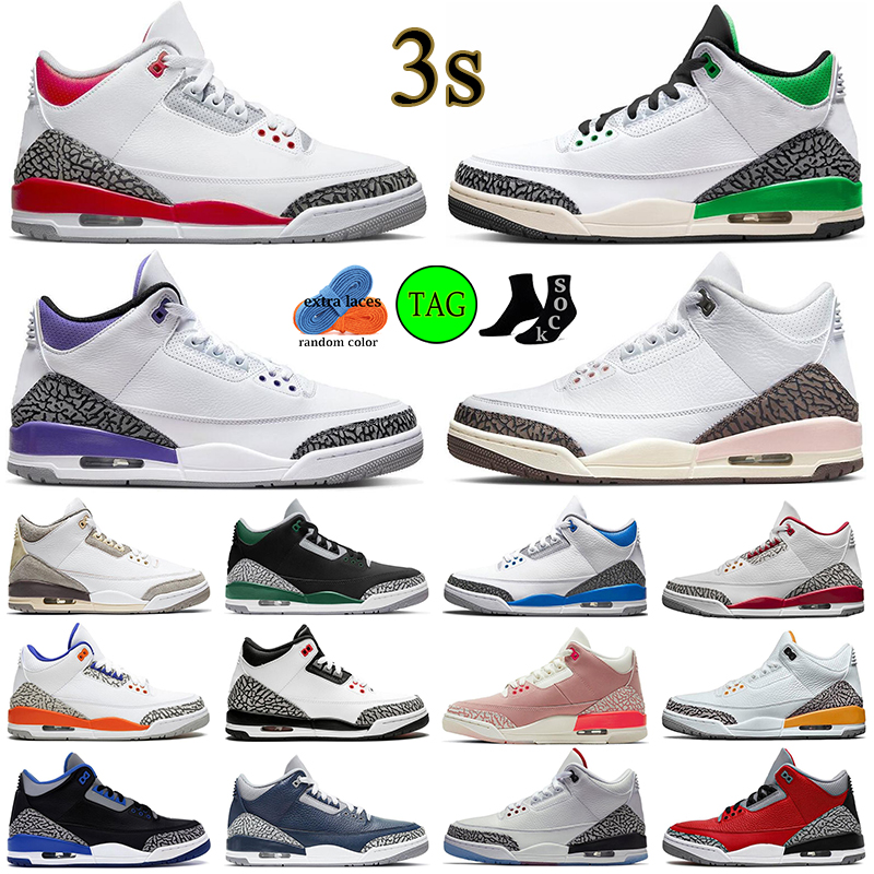 

Jumpman 3 3s Basketball Shoes Fire Red Neapolitan Dark Mocha Lucky Green Racer Blue Cool Grey Unc Rust Pink Dark Iris Desert Elephant Mens Trainers Sports Sneakers, #31 40-47