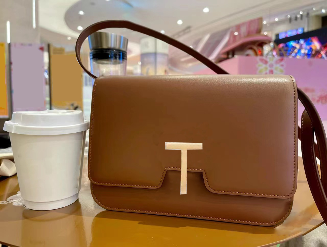 

Designer TB Lock Shoulder tote Bag Luxury metal brand logo Leather clutch Embossing Women's men wallet plaid stripes travel postman messenger handbag Clutch bag gift