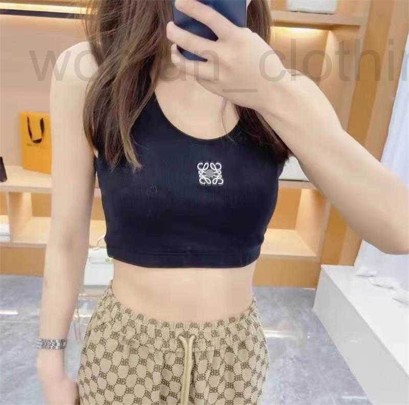 

Women' Tanks & Camis Designer 2022 Summer New Solid Classic Small Embroidery Sleeveless Tank Top Women KCCU, White4