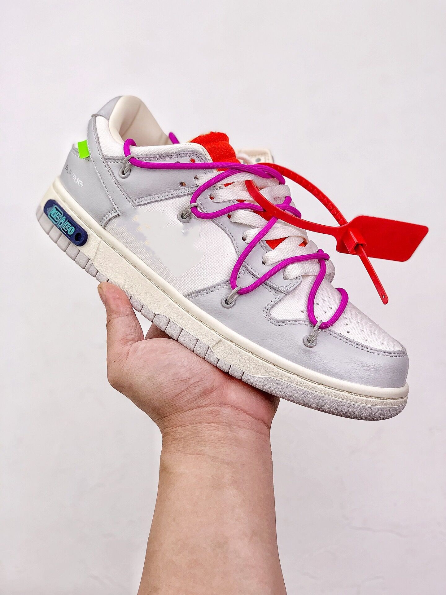 

2023 Latest Girls Boys Skate Shoes OW x Lot 45 Of 50 Sail Neutral Grey-Magenta Lifestyles Casual Shoe Outdoor Designer Sneakers