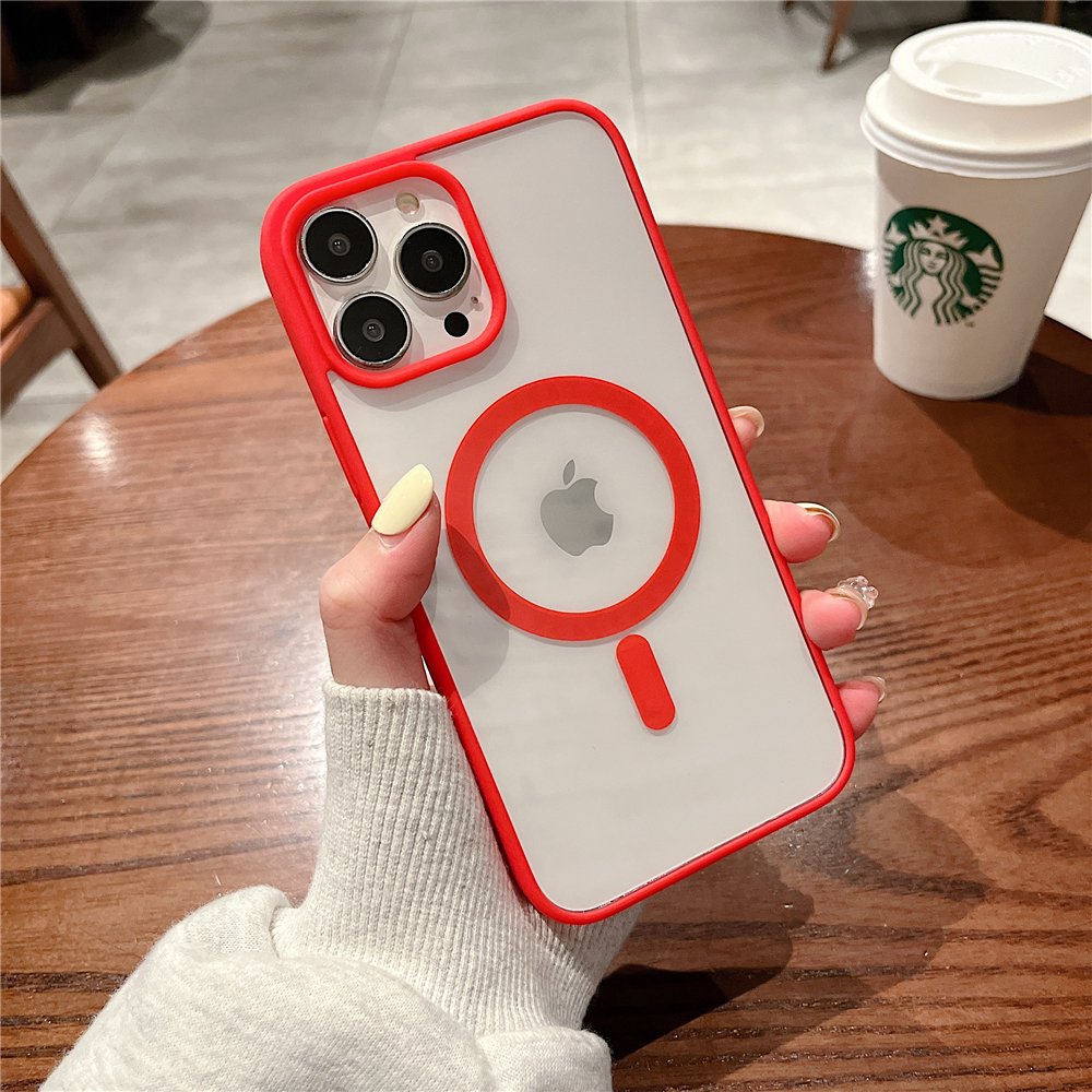 

Magsafe Magnetic Wireless Charging Matte Transparent Acrylic Hard Case For iPhone 13 12 14 Pro Max 11 Shockproof Cover With 10 Colors Retail Package Box, Mix color