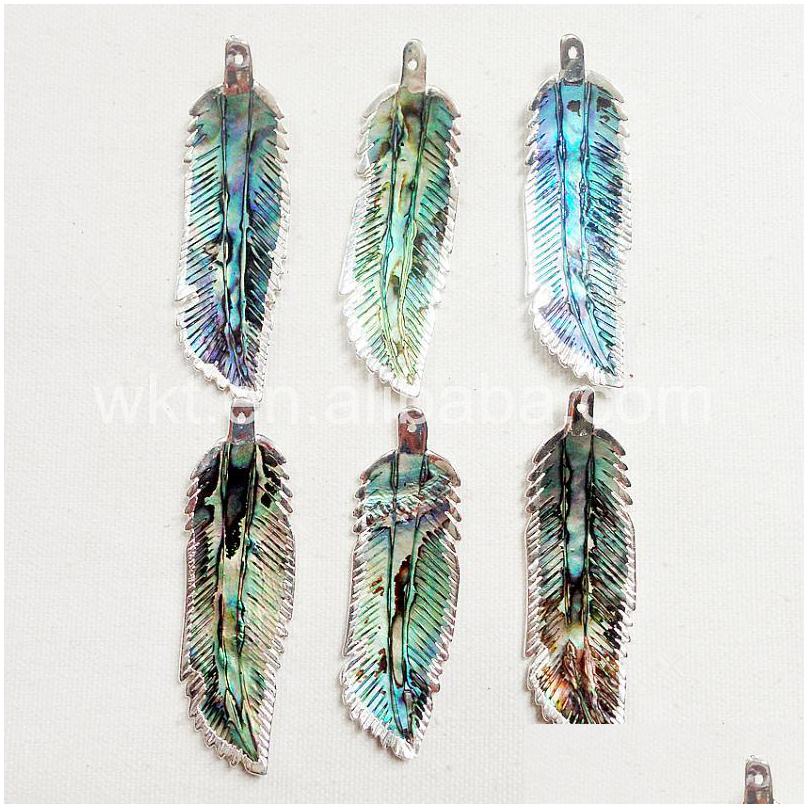 

Charms Wtp816 Sier Feather Pendant Wholesale Natural Abalone Shell In Plated Fashion Charm Gift Drop Delivery 202 Dhsqi