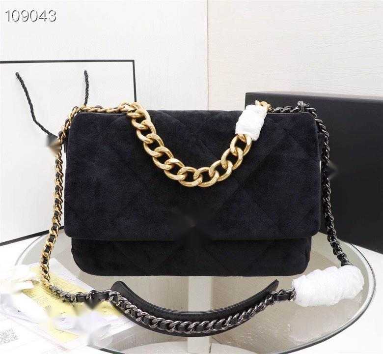 

Luxury Brand design CC Other Bags 90c12 woman's Letter plaid shoulder Chain bag lambskin handbag vintage messenger bags real Leather le boy 2.55 Flap bag