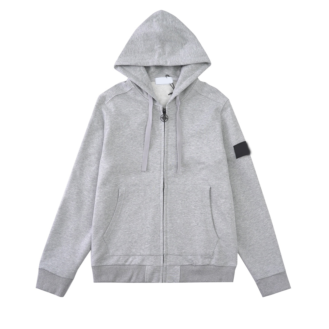 

Mens coats hoodie Zipper Clothing stone Armband Decoration Sportswer Hooded Pullover Sweatshirt Outdoor women jackets hoody Hoodeds Tech, White