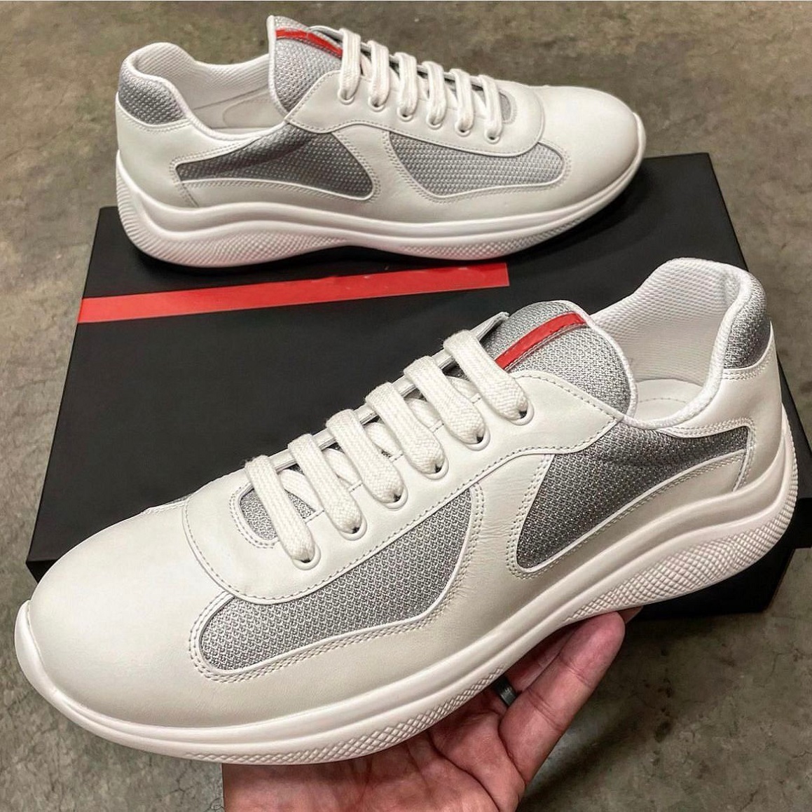 

Famous Brand Men America's Cup Sneakers Shoes Technical Fabric Calf Leather Man Mesh Breathable Casual Walking Discount Footwear EU38-46