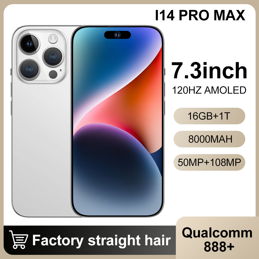 

Cross-Border Mobile Phone I14 Pro Max 7.3-Inch Large Screen All-in-One Machine 13 Million Pixels (2 16) Android 8.1free Delivery