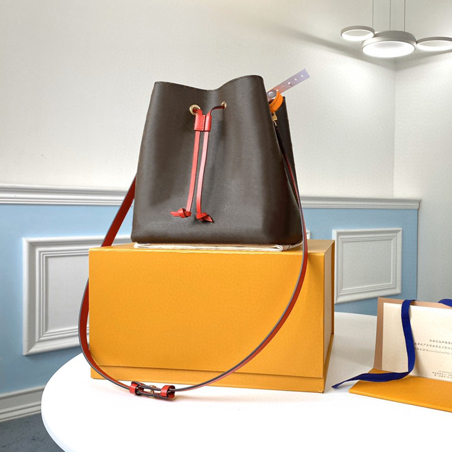 

Designer Bucket Bags Luxury Crossbody Bags 1:1 Quality Genuine Leather Shoulder Bags NEONOE MM 26CM M44020 With Box ML058, M44022