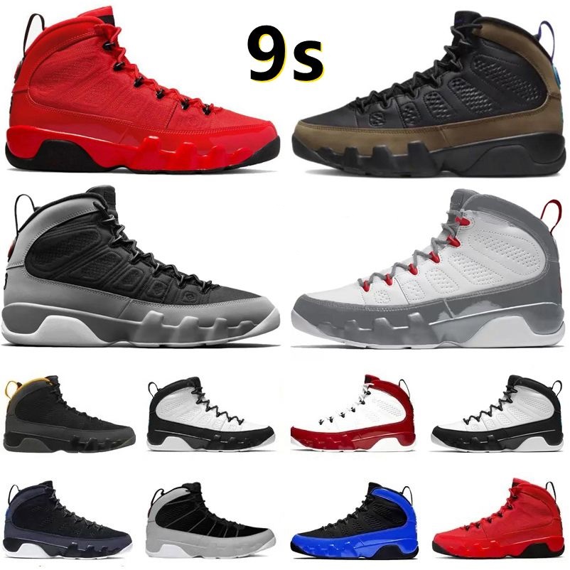 

2023 OG Jumpman 9 IX 9S Men Women Basketball Shoes Bred University Gold Blue Gym Chile Red UNC Cool Particle Grey Racer Blue Statue Anthracite Sport, 33#