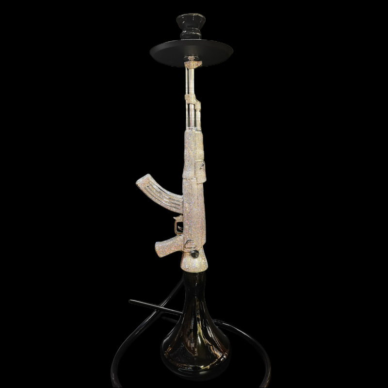 

Hookah Shisha Set AK-47 Strong Durable Hookah Vapor Acrylic Metal for Party or Event 4 Colours Arabian Oil rigs