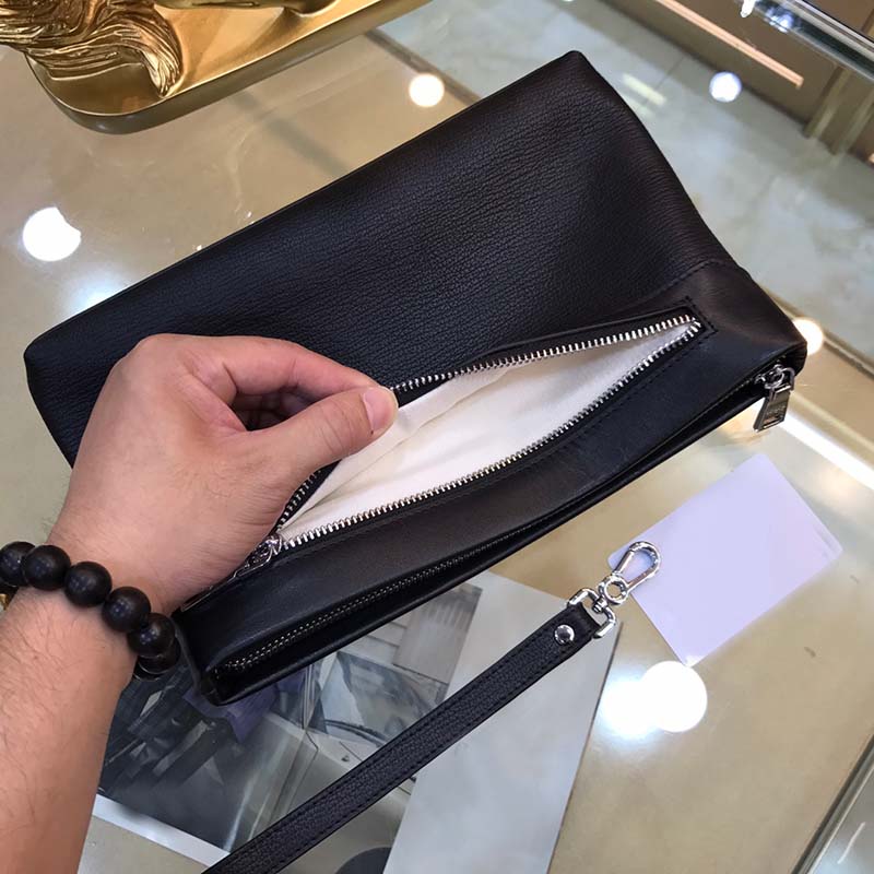 

Top quality leather handbag style luxury purse wallet fashion designer simple style metal zipper card holder tote crossbody bags shoulder, Black