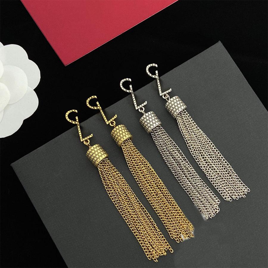 Fashion Tassel Earrings Available In Silver and Gold Classic Earring for People Matching Charm 2 Colors-image-843808624