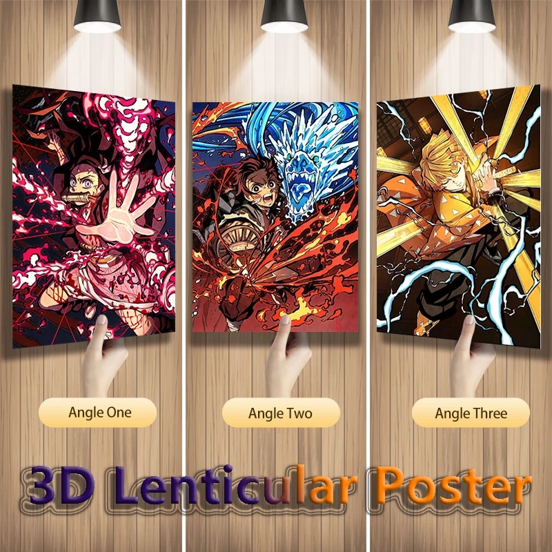 

Cartoon Movie Stickers 3D Poster Flip Lenticular Anime 3dAnime Poster 3DPicture For Home Decoration 30 x 40cm Free