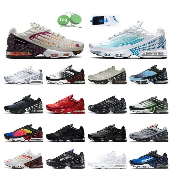 

TN Plus 3 Women Mens Running Shoes Tuned III Grey White OG Black Light Bone Laser Blue Green Aqua Rainbow Red tns Trainers Tn3 Runners Sports Sneakers 36-46