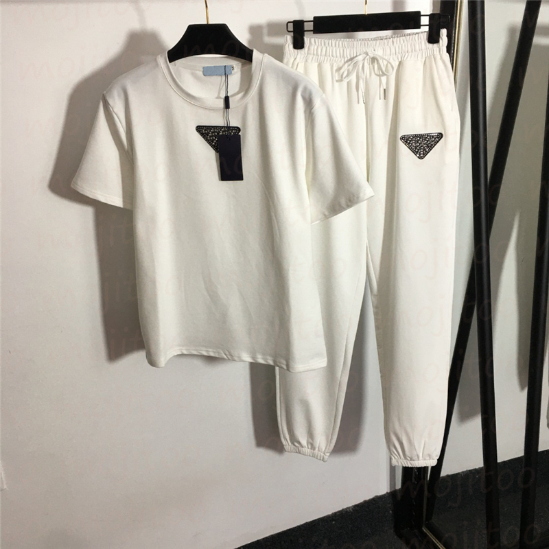 

Brands Womens Mens T Shirts Sweatpants Tracksuits Designer Fashion Tees Sports Pants Two Piece Summer Women Running Sportswear Clothes, Black