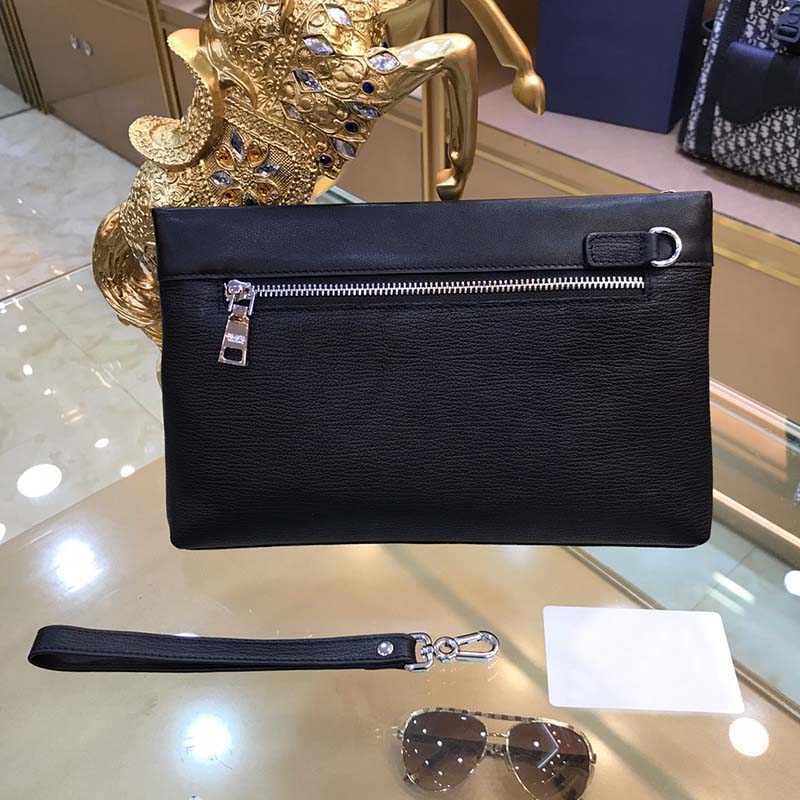 

Wallets men wallet leather handbag tote style luxury purse wallet fashion designer bag simple style metal zipper card holder black tote bags shoulder messenger Bag