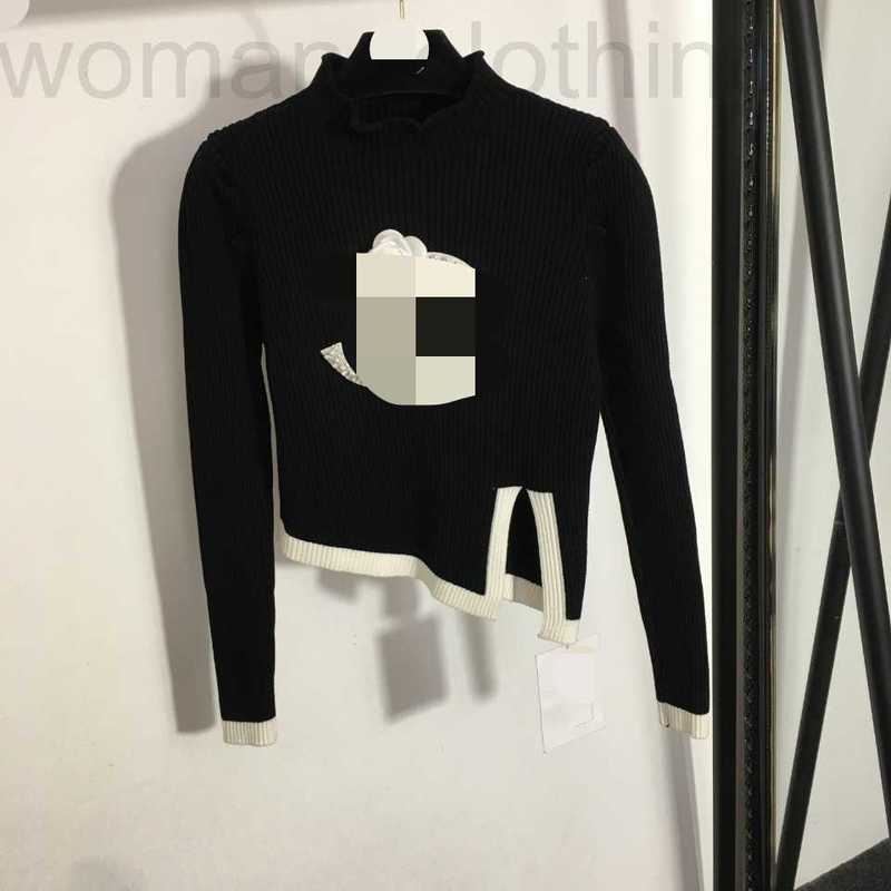

designer Autumn Womens Sweater Long Sleeve Crew Neck White Beads shang 7V4V