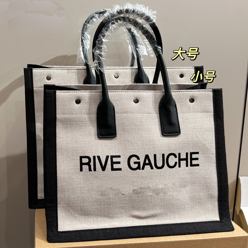 

Women Handbag Rive Gauche Tote Shopping Bag Canvas Handbags Top Linen Large Capacity Beach Bags Travel Duffel Crossbody Shoulder Totes Satchel Wallet, 38*38cm
