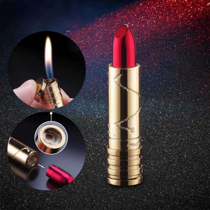 

Lighters Lipstick Lighter Without Case Inflatable Open Flame Gas Lighter Cigarette For Women Free Shipping Support Wholesale T230222