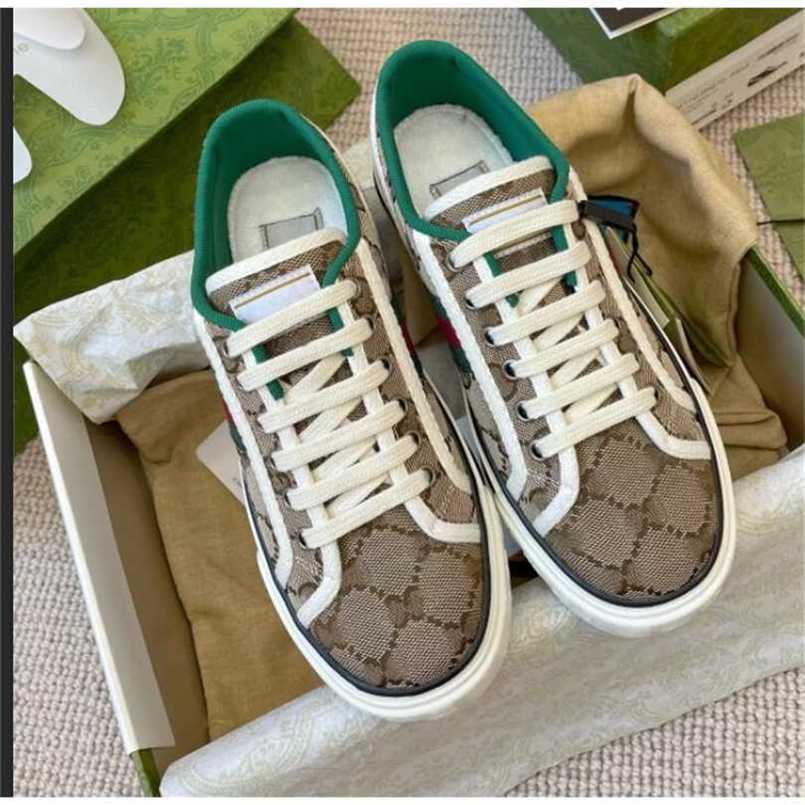 

Designers Tennis 1977 sneaker canvas Luxurys Shoe Beige Blue washed jacquard denim Women Shoes Ace Rubber sole Embroidered Vintage casual Sneakers9TRZ, Color 15