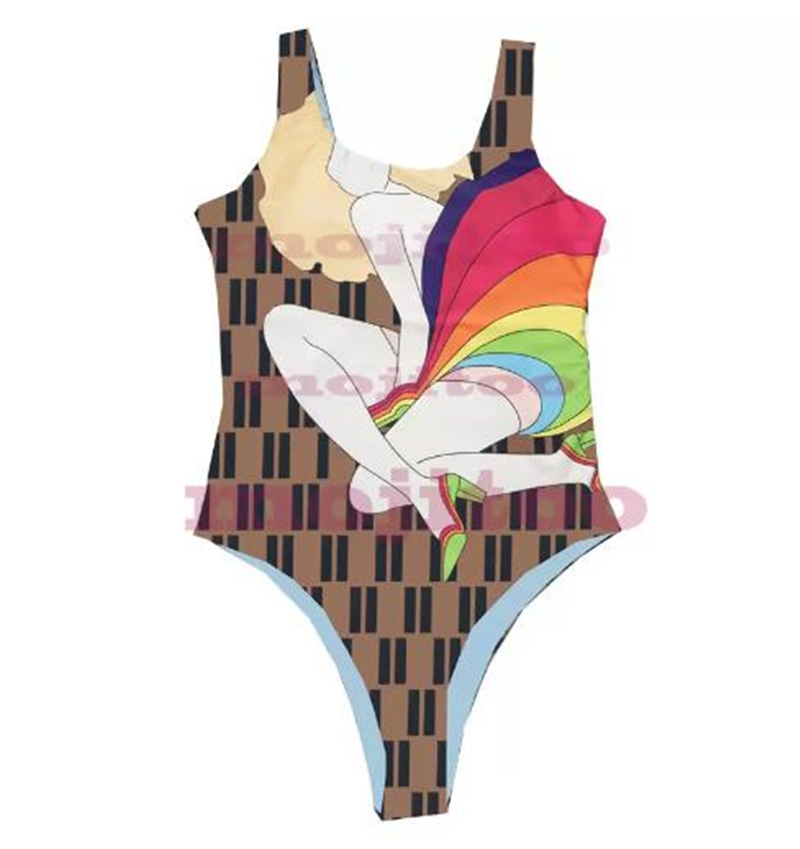 

Designers Womens Swimwear Bikini Fashion Luxury Lady One Piece Swimsuit Summer Beach Bikinis Can Worn Both Sides, Brown