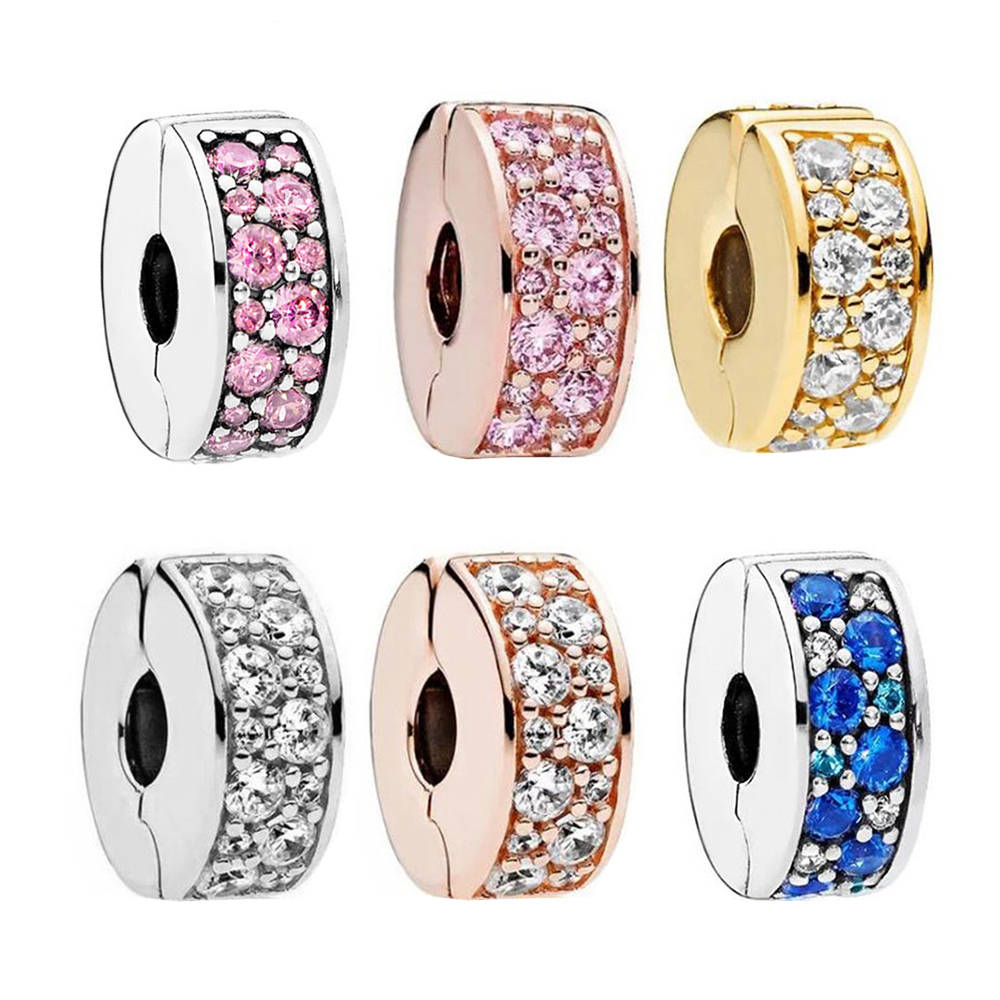 925 Pounds Silver New Fashion Charm Pandora - Women's Transparent Paving Beads, Bracelet Silver/gold Beads, DIY Manufacturing Accessories, J