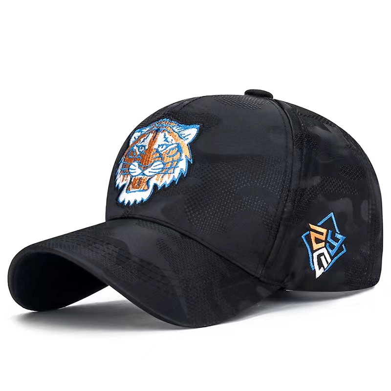 

Cotton and camo cloth baseball cap outdoor sun visor hat Fashion designer style duck cap Breathable style, Black+cotton