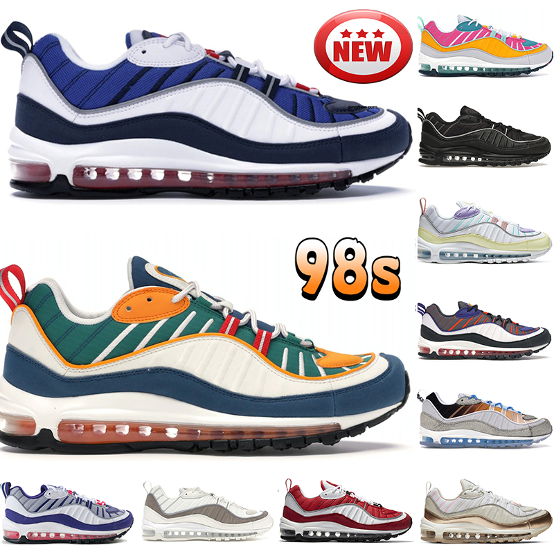 

Designer 98 98s Running shoes Mens cushion Sneakers La Mezcla Gundam multi-color Gunsmoke Team Orange Gym Solar Red Martin Raptors men women outdoor Sports trainers, #8- la mezcla