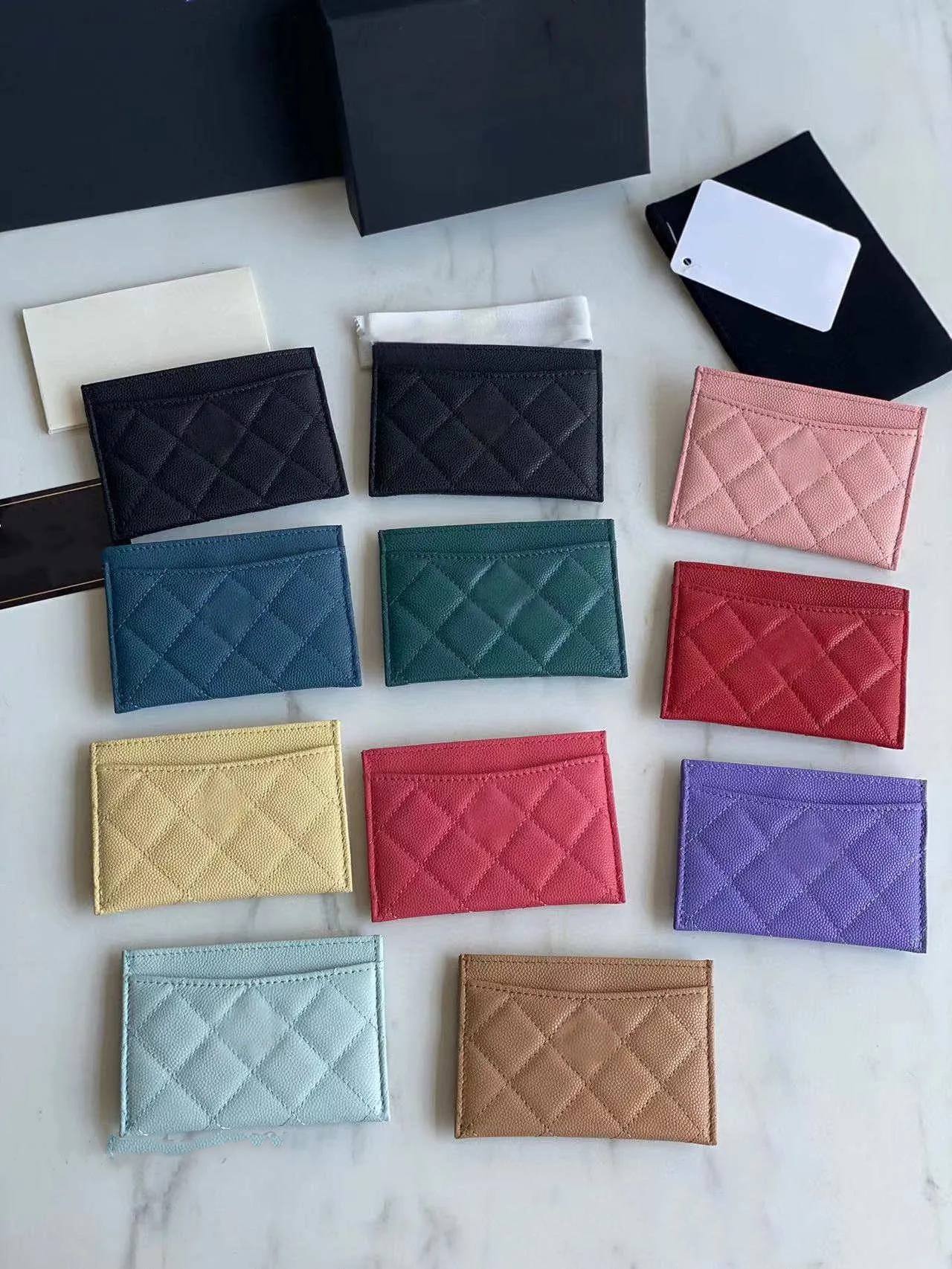 

2023 Womens Classic Mini Flap Quilted Purse Bags Caviar Luxurys Designers Folding Wallet Change Wallet Gold Hardware Fashion Coin Purses Card Holder Pouch wallets, Light green