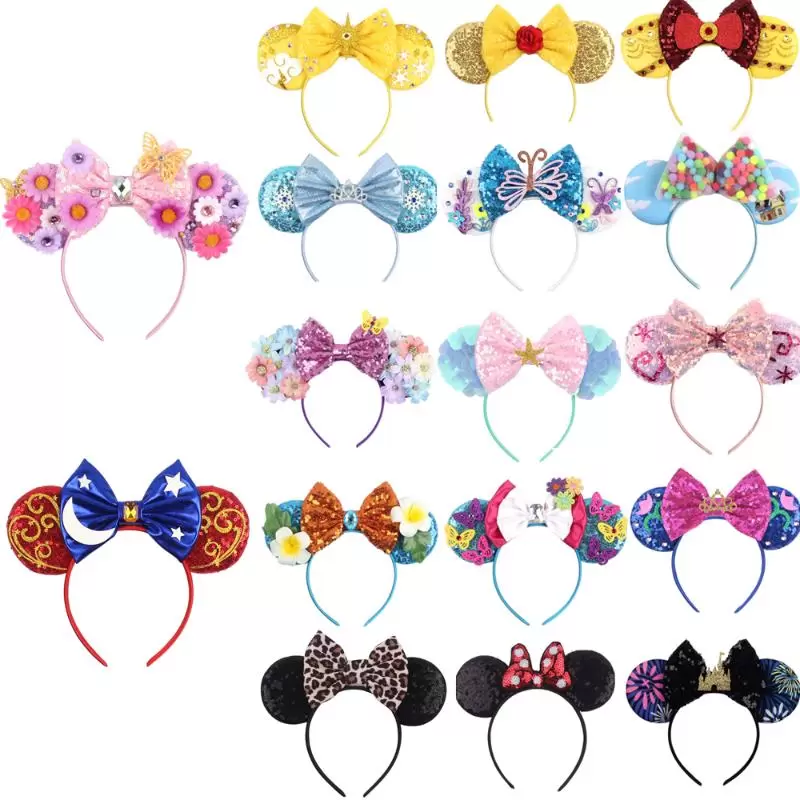 

Hair Accessories Mouse Ears Headband Sequins Bows Charactor For Women Festival Hairband Girls Party for kids, Red