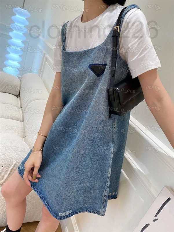 

designer Women Denim Dress Sling Tank Vintage Street Style Vest es N6K0, Blue