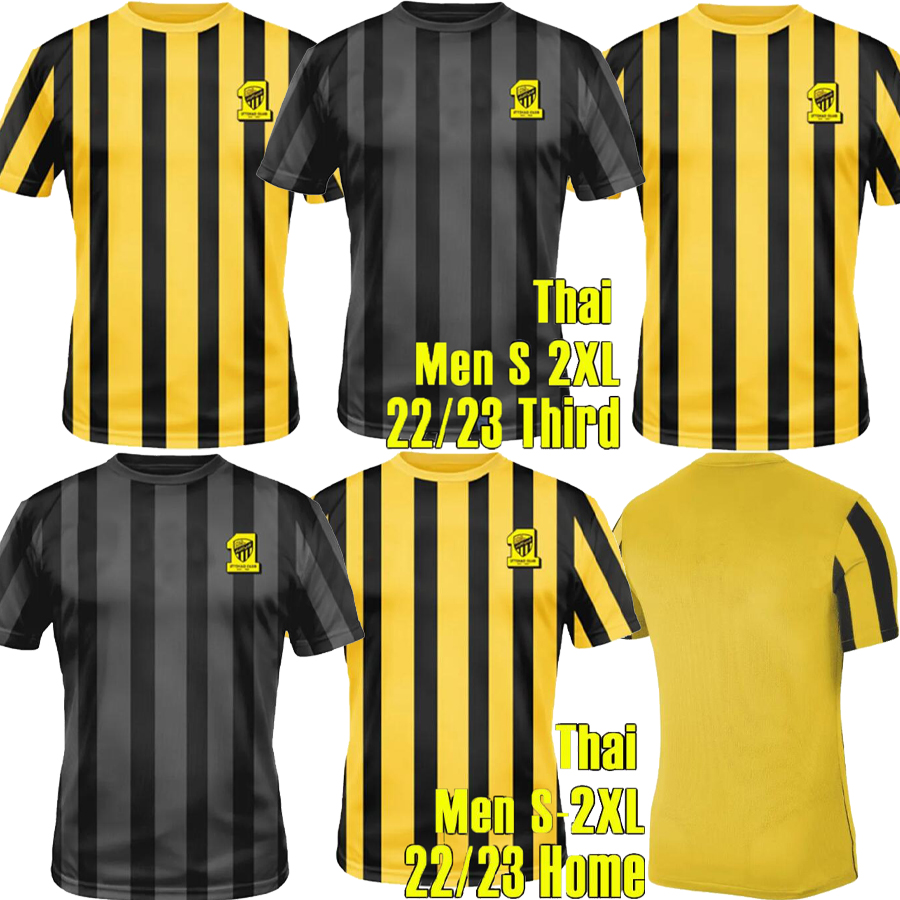 

22 23 Al Ittihad Soccer Jerseys Hamdallah #9 Romarinho #90 Camara #70 2022 2023 Home Third Jerseys Costa #17 Coronado #10 Hegazy Men new sport Football Shirts Top, Black