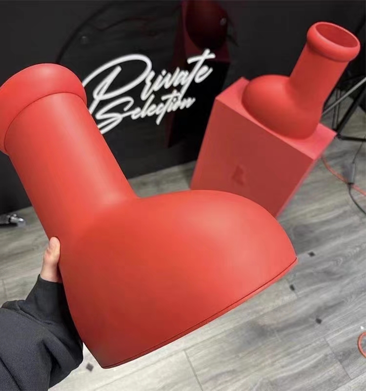 designer boots astro womens big head rain boots high barrel thick sole round head rubber big red boots 2023 spring and summer new matsuke
