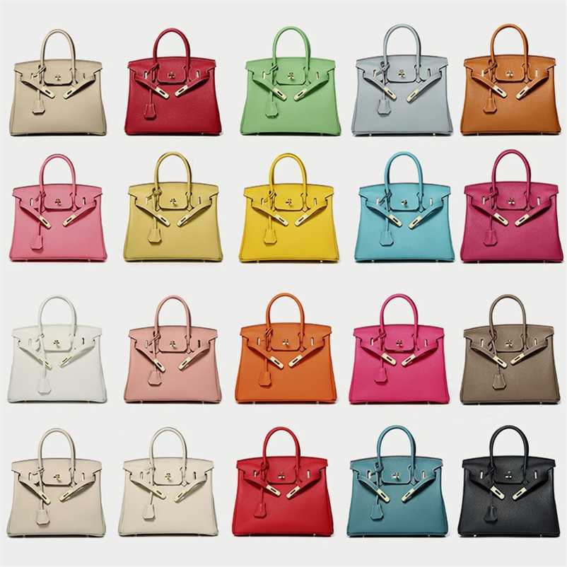 

Designer Bags Birkin Herme One shoulder cowhide Mini Bag Fashion Womens bag lychee pattern top layer original leather small handbag, Black.